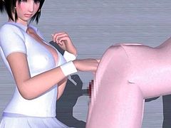 Superb hentai nurse rubs and fucks giant pecker
