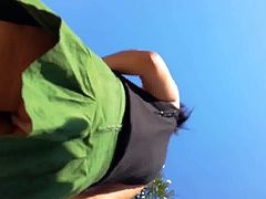 Greek upskirt at street