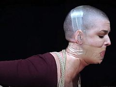 Crazy bdsm video featuring bald headed porn model Abigail Dupree