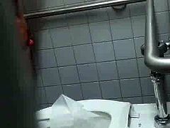 caught dude jerking off in the men's room (part 2)