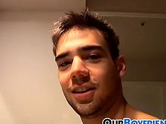 Zack Randall wanking his cock in the bathroom for jizz