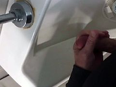 Public mensroom masturbating