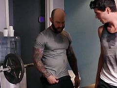 What starts as encouragement and coaching turns into a desire to sniff, taste, and fuck each other’s bodies. A beefy catches his son sniffing his sweaty jock and invites him to go in for the real thing. He opens his pits and nuts up to his horny boy, getting him face to face with his massive boner.