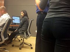 Tight, athletic coworker candid ass (part 2)