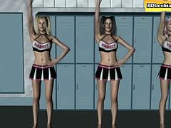 Hot cheerleaders are having lesbian fun in locker room