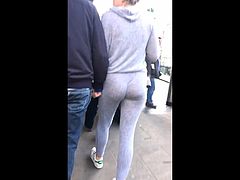 slim jiggle white girl grey bottoms