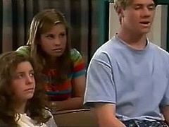 Brooke Satchwell - later stripey top