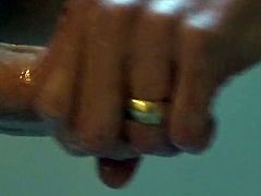 handjob wearing wide gold weddingband