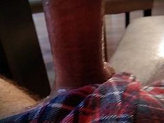 Light edging cuisine - Pre-cum cumshot close up