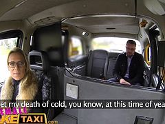 Female Fake Taxi Hot busty blonde sucks and fucks her fare