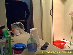 asian girl with lovely body showering spied by hdden cam