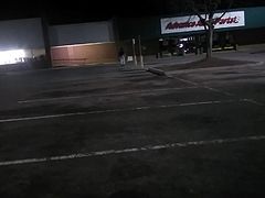 Parkinglot Crossdressor Walk and Small Strip