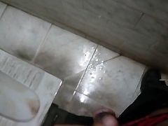 dirty cumshot for mistress sadie in dingy public toilet