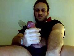 Sexy Str8 Guy with Big Mushroom Cock cums on cam #7