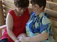 Hungarian Grannies in outdoors lesbian action