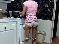 Stupid  bitch with rainbow socks