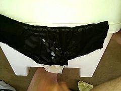 Spunking on the wifes size 24 knickers