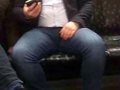 Guy showing off his big thick legs