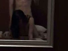 Asian doggy in the mirror