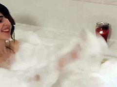 Cute Teen Trap Peeing After Bubble Bath