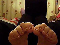 sniff this cute british Thick soles and toes