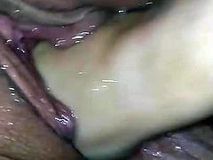 Feeding my loose pussy lunch , a hand a cock & a creampie