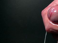 Slow motion close up of thick ejaculation in HD