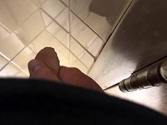 Me Cumming in a bathroom corner at gas station