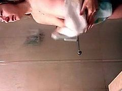 Shower Girl Horny Fondles Nipples Masturbate Fail in Shower