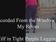 Milf In Tight Purple Leggings Candid