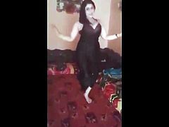 Amazing dance with busty arabic girl