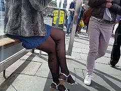 pantyhose legs and feet candid