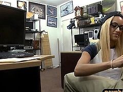 Skinny blonde babe wrecked by pawn man
