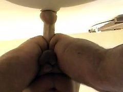 Playing with huge dildo and squirt