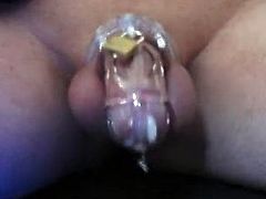 Cumming in Chastity Cage