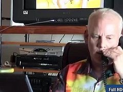 hot babe slapped and fucked by old guy