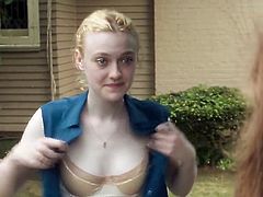 Dakota Fanning in a bra