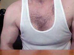 Huge cock athletic white boy jerking on webcam