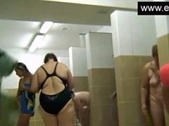 Naked housewives spied in public shower room