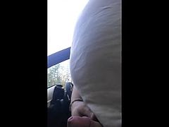 Daddy bear stroking in his car