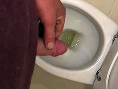 Tiny dick pissed in toilet