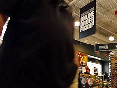 Candid voyeur hot blonde teen with mom shopping