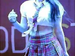 Sexy asian girls dancing in school mini skirt