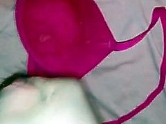 Cum again in pink bra cumrag (35 loads)