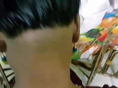 Friend's mom  nape shaved and expose