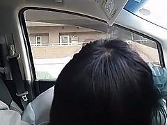 Japanese amateur car blowjob