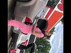 Hot pink ass at AutoZone