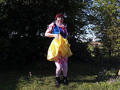 Snow White cosplay Outdoors Flashing