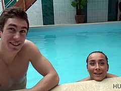 I had vacation in my own small spa center and I was chilling out close to the swimming pool. I wasn't alone, but I had nothing against it, with me was couple of beautiful people. I was enjoying their love and youth, but I was jealous a little bit, since the girl was unbelievably beautiful. Simply perfect in her tiny swimming suit! Well... I had nothing to lose, probably we will never see each other again, so I was straight - I showed my money and said what I want. Success! I can have her! My dick was hard already and the girl started to work on it. Yeah, lick it! I've paid for that! Let me enj