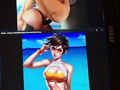 (Tribute) Cumming over Overwatch Tracer and Emily